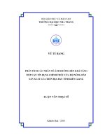 Phân tích các nhân tố ảnh hưởng đến khả năng tiếp cận tín dụng chính thức của hộ nông dân sản xuất lúa trên địa bàn tỉnh Kiên Giang