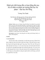 Đánh giá chất lượng đầu ra hoạt động đào tạo hệ cử nhân sư phạm tại trường Đại học Sư phạm – Đại học Đà Nẵng