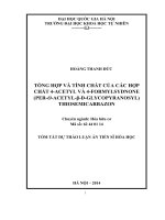 tóm tắt luận án tiến sĩ Tổng hợp và tính chất của các hợp chất 4-acetyl và 4-formylsydnone (per-O-acetyl-β-D-glycopyranosyl