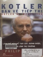 Kotler bàn về tiếp thị - Làm thế nào để tạo lập, giành được và thống lĩnh thị trường