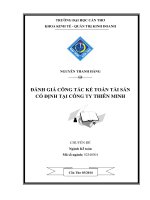 Chuyên đề kề toán ĐÁNH GIÁ CÔNG TÁC KẾ TOÁN TÀI SẢN CỐ ĐỊNH TẠI CÔNG TY THIÊN MINH