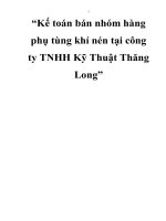 Kế toán bán nhóm hàng phụ tùng khí nén tại công ty TNHH Kỹ Thuật Thăng Long