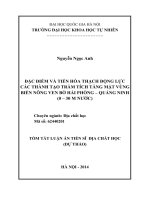 tóm tắt luận án tiến sĩ Đặc điểm và tiến hóa thạch động lực các thành tạo trầm tích tầng mặt vùng biển nông ven bờ hải phòng quảng ninh