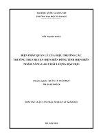 Tóm tắt luận văn BIỆN PHÁP QUẢN LÝ CỦA HIỆU TRƯỞNG CÁC TRƯỜNG THCS HUYỆN ĐIỆN BIÊN ĐÔNG TỈNH ĐIỆN BIÊN NHẰM NÂNG CAO CHẤT LƯỢNG DẠY HỌC