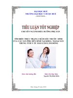 Tìm hiểu thực trạng chăm sóc trước khi sinh của các sản phụ đến sinh tại khoa Ngoại sản Trung tâm y tế huyện Bảo Lâm Tỉnh Lâm Đồng