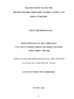 TÓM TẮT LUẬN VĂN THẠC SĨ PHÂN TÍCH CƠ CẤU QUỸ THỜI GIAN CỦA VỢ VÀ CHỒNG TRONG GIA ĐÌNH SO SÁNH NÔNG THÔN  ĐÔ THỊ