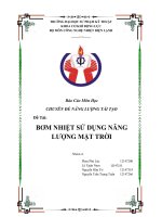 Báo cáo chuyên đề Năng lượng tái tạo: Bơm nhiệt sử dụng năng lượng mặt trời