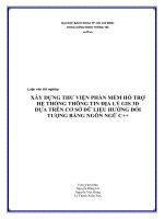 XÂY DỰNG THƯ VIỆN PHẦN MỀM HỖ TRỢ HỆ THỐNG THÔNG TIN ĐNA LÝ GIS 3D DỰA TRÊN CƠ SỞ DỮ LIỆU HƯỚNG ĐỐI TƯỢNG BẰNG NGÔN NGỮ C++