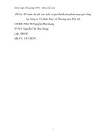 Kế toán chi phí sản xuất và giá thành sản phẩm may gia công tại Công ty Cổ phần May và Thương mại Tiên Lữ