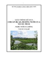 Giáo trình chuẩn bị ao, ruộng nuôi cua mđ 02  nuôi cua đồng