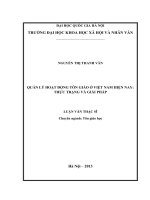 QUẢN LÝ HOẠT ĐỘNG TÔN GIÁO Ở VIỆT NAM HIỆN NAY THỰC TRẠNG VÀ GIẢI PHẢP.DOC