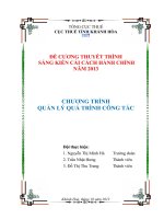 SÁNG KIẾN CẢI CÁCH HÀNH CHÍNH Chương trình quản lý quá trình công tác