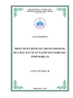 Phân tích chuỗi giá trị ngành hàng dưa hấu sản xuất tại huyện Nghi Lộc, tỉnh Nghệ An