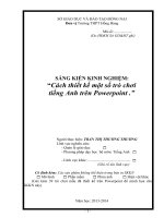 SKKN cách thiết kế một số trò chơi tiếng anh  trên powerpoint