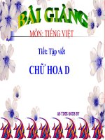 Bài giảng Tiếng Việt 2 tuần 5 bài Tập viết - Chữ hoa D