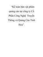 Kế toán bán vật phẩm quảng cáo tại công ty Cổ Phần Công Nghệ  Truyền Thông và Quảng Cáo Tinh Hoa