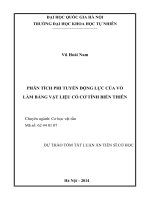 tóm tắt luận án tiến sĩ PHÂN TÍCH PHI TUYẾN ĐỘNG LỰC CỦA VỎ LÀM BẰNG VẬT LIỆU CÓ CƠ TÍNH BIẾN THIÊN