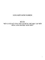 SKKN Rèn luyện kỹ năng nói tạo hứng thú học tập môn Tiếng Anh cho học sinh THPT