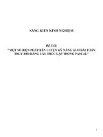 SKKN Một số biện pháp rèn luyện kỹ năng giải bài toán truy hồi bằng cấu trúc lặp trong pascal trong tin học THPT