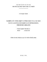 tóm tắt luận án tiến sĩ Nghiên cứu tổng hợp và tính chất của các dẫn xuất 3- acetylcoumarin glycopyranosyl thiosemicarbazon