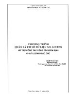 skkn quản lý cơ sở dữ liệu  access hỗ trợ công tác công tác kiểm định chất lượng giáo dục