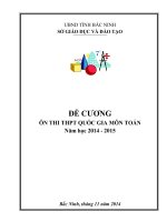 Đề cương ôn tập môn toán thi Trung học phổ thông Quốc Gia 2014  2015