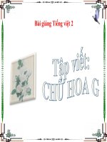 Bài giảng Tiếng Việt 2 tuần 8 bài Tập viết - Chữ hoa G