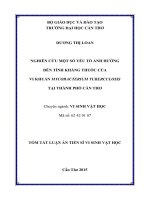 Nghiên cứu một số yếu tố ảnh hưởng đến tính kháng thuốc của vi khuẩn Mycobacterium tuberculosis tại thành phố Cần Thơ