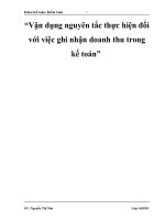 Vận dụng nguyên tắc thực hiện đối với việc ghi nhận doanh thu trong kế toán