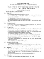 Phân công nhiệm vụ cán bộ HACCP trong Cty Chế Biến Thủy Sản