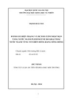 tóm tắt luận án tiến sĩ Đánh giá hiện trạng và dự báo xâm nhập mặn tầng nước ngầm Pleistocen do khai thác nước ngầm vùng ven biển Đồng bằng sông Hồng