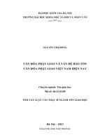TÓM TẮT LUẬN VĂN THẠC SĨ VĂN HÓA PHẬT GIÁO VÀ VẤN ĐỀ BẢO TỒN VĂN HÓA PHẬT GIÁO VIỆT NAM HIỆN NAY