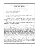 Báo cáo sáng kiến Một số kinh nghiệm giúp làm tốt công tác chủ nhiệm lớp ở trường THCS