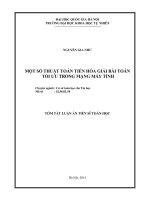 tóm tắt luận án tiến sĩ MỘT SỐ THUẬT TOÁN TIẾN HÓA GIẢI BÀI TOÁN TỐI ƯU TRONG MẠNG MÁY TÍNH