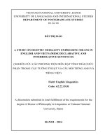 A STUDY ON DEONTIC MODALITY EXPRESSING MEANS IN ENGLISH AND VIETNAMESE DECLARATIVE AND INTERROGATIVE SENTENCES NGHIÊN cứu các PHƯƠNG TIỆN DIỂN đạt TÌNH THÁI CHỨC PHẬN TRONG c