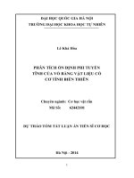 tóm tắt luận án tiến sĩ Phân tích ổn định phi tuyến tĩnh của vỏ bằng vật liệu có cơ tính biến thiên
