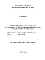 tóm tắt luận án tiến sĩ PHÂN TÍCH ĐẶC ĐIỂM ĐỊA HOÁ VÀ THẠCH HỌC CỦA ĐÁ MẸ THAN VÀ SÉT THAN TRẦM TÍCH MIOCEN