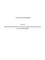 SKKN Một số giải pháp nâng cao chất lượng hai mặt giáo dục của lớp chủ nhiệm