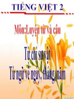 Bài giảng Tiếng Việt 2 tuần 4 bài Luyện từ và câu - Từ chỉ sự vật. Mở rộng vốn từ Ngày, tháng, năm