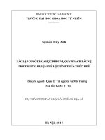 tóm tắt luận án tiến sĩ XÁC LẬP CƠ SỞ KHOA HỌC PHỤC VỤ QUY HOẠCH BẢO VỆ MÔI TRƢỜNG HUYỆN PHÚ LỘC TỈNH THỪA THIÊN HUẾ