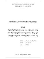 MỘT SỐ GIẢI PHÁP NÂNG CAO HIỆU QUẢ CÔNG TÁC TẠO ĐỘNG LỰC CHO NGƯỜI LAO ĐỘNG TẠI CÔNG TY CỔ PHẦN THƯƠNG MẠI THANH MỸ