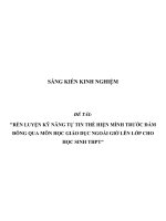 SKKN Rèn luyện kỹ năng tự tin thể hiện mình trước đám đông qua môn học giáo dục ngoài giờ lên lớp cho học sinh THPT