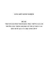 SKKN Một số giải pháp nhằm khắc phục những sai lầm thường mắc trong khi học kỹ thuật nhảy cao kiểu bước qua của học sinh lớp 8