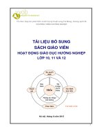 Tài liệu bổ sung sách giáo viên hoạt động giáo dục hướng nghiệp lớp 10, 11, 12