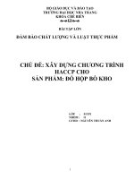 XÂY DỰNG CHƯƠNG TRÌNH HACCP CHO SẢN PHẨM ĐỒ HỘP BÒ KHO
