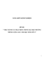 SKKN Thực hành các hoạt động trong dạy học phương trình lượng giác cho học sinh lớp 11