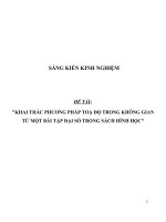SKKN Khai thác phương pháp toạ độ trong không gian từ một bài tập đại số trong sách hình học ở THPT