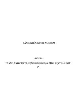 SKKN Nâng cao chất lượng giảng dạy môn Học vần lớp 1