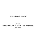 SKKN Biện pháp về công tác giáo dục đạo đức cho học sinh THCS