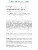 Social Media and Internet-Based Data in Global Systems for Public Health Surveillance  A Systematic Review